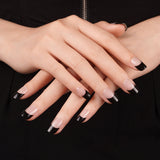 Instant Gel Manicure- Onyx French, Semi-Cured Gel Nail Wrap