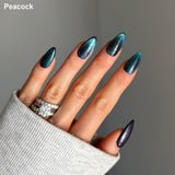 Handmade- Chameleon 2 Tone Cateye- Peacock, Blue, Purple, Green - Pick One Color