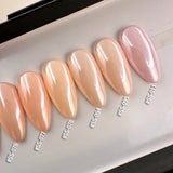Handmade- Soft Shell Pastel Chrome Glazed Press On Nail- Pick One Color!