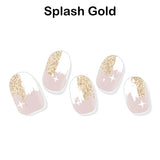 Instant Gel Manicure- Splash Gold, Semi-Cured Gel Nail Wrap