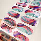 Instant Gel Manicure- Vibrant Galaxy, Semi-Cured Gel Nail Wrap