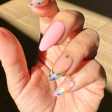 Handmade- Lucky Link Pink Multi Color Press On Nail Set