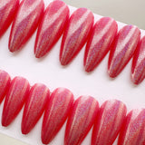 Instant Glam- Holo Mellow, Pink Fizz, Blue Lagoon, Almond Iridescent Holo Press On Nail Set