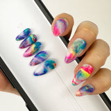 Handmade- Whimsical River Marble Press On Nails