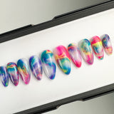 Handmade- Whimsical River Marble Press On Nails