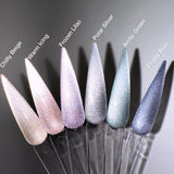 Handmade- Icy Shimmery Cat-Eye Press On Nails