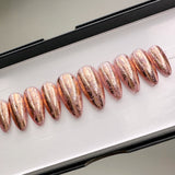 Handmade- Gold or Rose Gold Crescenta Valley, Press On Nail Set
