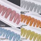 Ready To Ship Now Set - Shiny Sparkly Flash Reflective, C-Curve Long Coffin, Size M