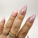 Handmade- Glazed Chrome Multi-Color Basic Nude Press On Nail Set