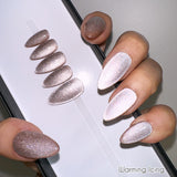 Handmade- Icy Shimmery Cat-Eye Press On Nails