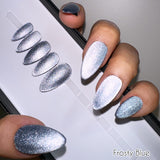 Handmade- Icy Shimmery Cat-Eye Press On Nails
