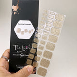 Instant Gel Pedicure- Sparkling Champagne, Semi-Cured Gel Toe Nail Wrap