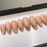 Handmade- Magical Aurora Collection- Cat French Press On Nail Set