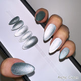 Handmade- Icy Shimmery Cat-Eye Press On Nails