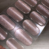 Instant Gel Manicure- Champagne Cateye, Semi-Cured Gel Nail Wrap