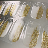 Instant Gel Manicure- Splash Gold, Semi-Cured Gel Nail Wrap