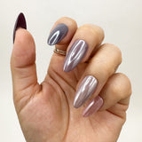 Handmade- Glazed Chrome Multi-Color Cool Nude Press On Nail Set