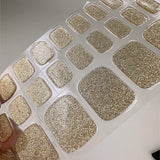 Instant Gel Pedicure- Sparkling Champagne, Semi-Cured Gel Toe Nail Wrap