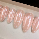 Handmade- Hailey Glazed Polka Dots Press On Nails