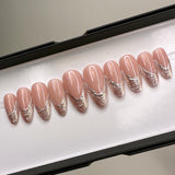 Handmade- Magical Aurora Collection- Pearlized Glam Press On Nail Set