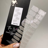 Instant Gel Manicure- Silver Flash, Semi-Cured Gel Nail Wrap