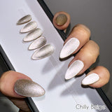 Handmade- Icy Shimmery Cat-Eye Press On Nails
