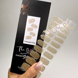 Instant Gel Manicure- Champagne Flash, Semi-Cured Gel Nail Wrap