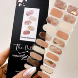 Instant Gel Manicure- Neutral Watercolor, Semi-Cured Gel Nail Wrap