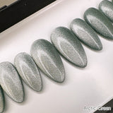 Handmade- Icy Shimmery Cat-Eye Press On Nails