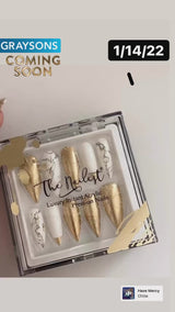 Instant Luxury Acrylic Press-On Nails- Grayson- Medium Stiletto