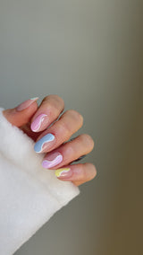 Instant Luxury Acrylic Press-On Nails- Prismatic, Short Oval