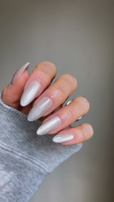 Instant Luxury Acrylic Press-On Nails- Luminous Chrome, Almond