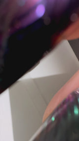 Handmade- Starry Night, Brushstroke Peacock Press On Nails