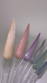 Handmade- Icy Shimmery Cat-Eye Press On Nails