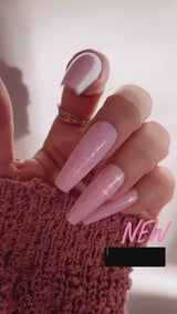 Instant Luxury Acrylic Press-on Nails- Watermelon Sugar- C-Curve Long Coffin