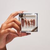Instant Luxury Acrylic Press-On Nails- Butterscotch- C-Curve Long Coffin