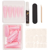 Instant Luxury Acrylic Press-on Nails- Watermelon Sugar- C-Curve Long Coffin