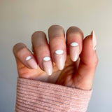 Instant Luxury Acrylic Press-On Nails- Half Moon Babe- Short Almond