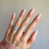 Instant Luxury Acrylic Press-On Nails- Half Moon Babe- Short Almond