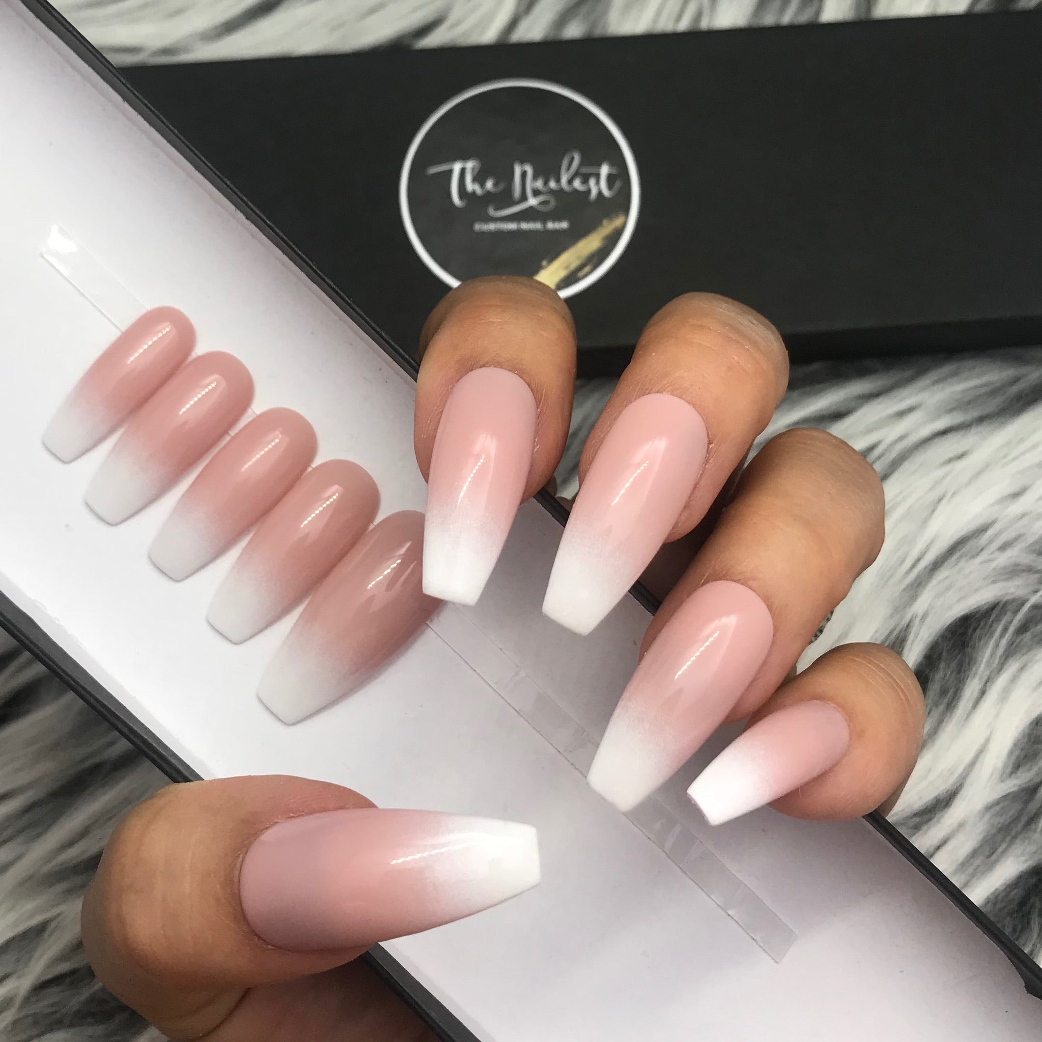 Pink and white ombre nails : r/DIYGelNails