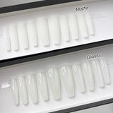 Handmade- Solid White Opal Milk Press on Nails set- Glossy or Matte