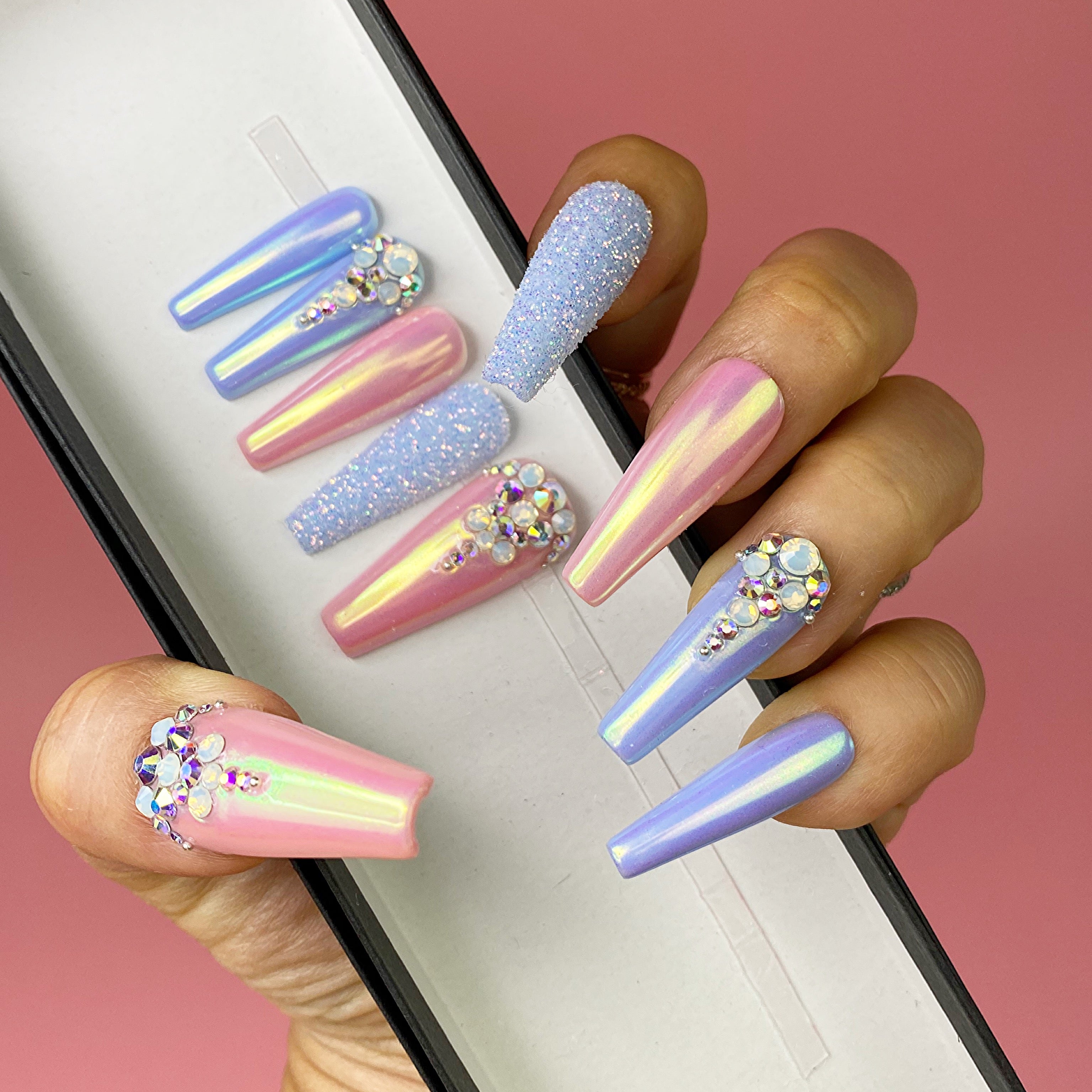 Pastel Marble Unicorn Nails selling