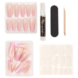 Instant Luxury Acrylic Press-On Nails- Iris Ombre- Medium Coffin