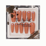 Instant Luxury Acrylic Press-On Nails- Honey Bling- Medium Coffin