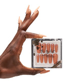 Instant Luxury Acrylic Press-On Nails- Honey Bling- Medium Coffin