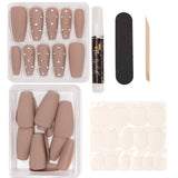 Instant Luxury Acrylic Press-On Nails- Honu Beige- Medium Coffin