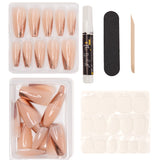 Instant Luxury Acrylic Press-On Nails- Rose Gold Glory- Medium Coffin