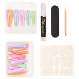 Instant Luxury Acrylic Press-On Nails- Polychromatic- C-Curve Long Coffin
