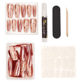 Instant Luxury Acrylic Press-On Nails- Rose Rock- Medium Coffin