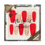 Instant Luxury Acrylic Press-On Nails- Rad Red- Medium Coffin